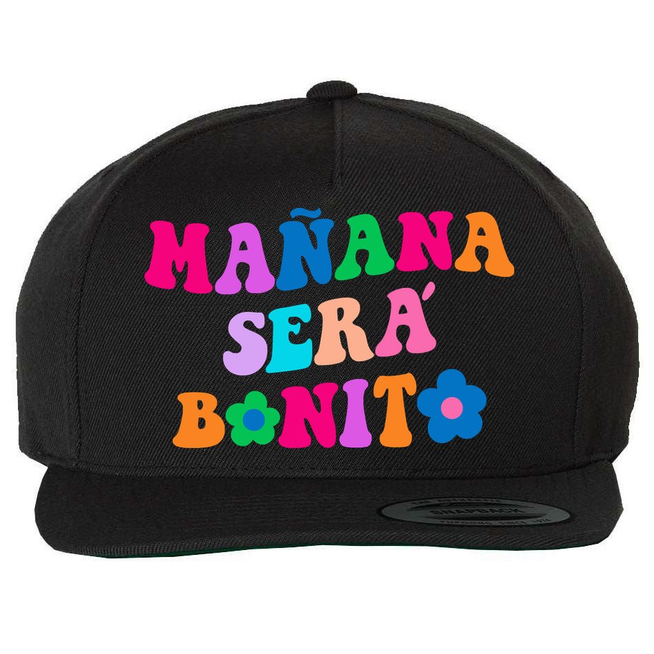 Manana Sera Bonito Words On Back Aesthetic Trendy Clothing Wool Snapback Cap