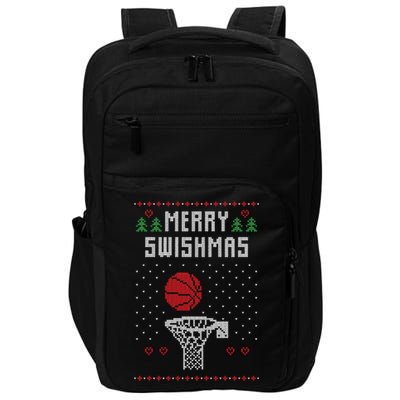 merry swishmas Basketball Ugly Christmas Sweaters Impact Tech Backpack