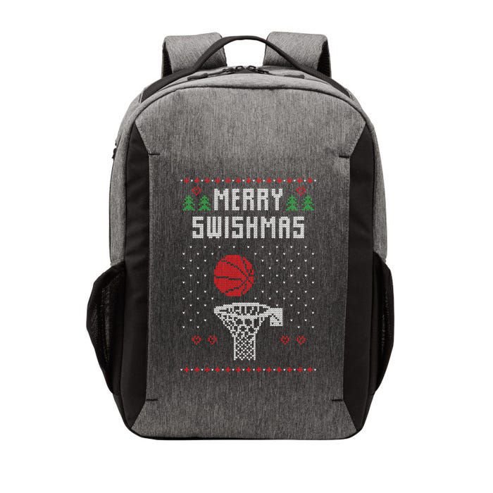 merry swishmas Basketball Ugly Christmas Sweaters Vector Backpack