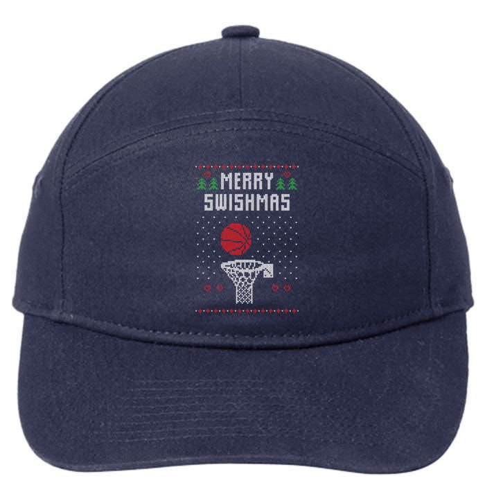 merry swishmas Basketball Ugly Christmas Sweaters 7-Panel Snapback Hat