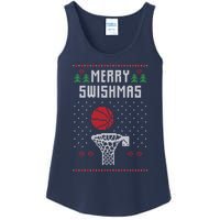 merry swishmas Basketball Ugly Christmas Sweaters Ladies Essential Tank