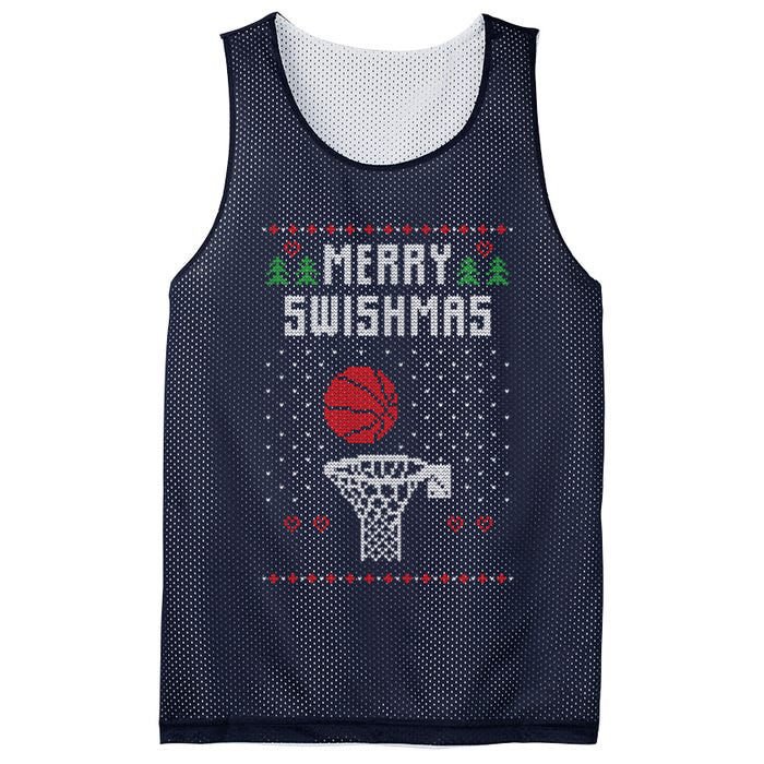 merry swishmas Basketball Ugly Christmas Sweaters Mesh Reversible Basketball Jersey Tank