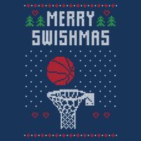 merry swishmas Basketball Ugly Christmas Sweaters Cooling Performance Long Sleeve Crew