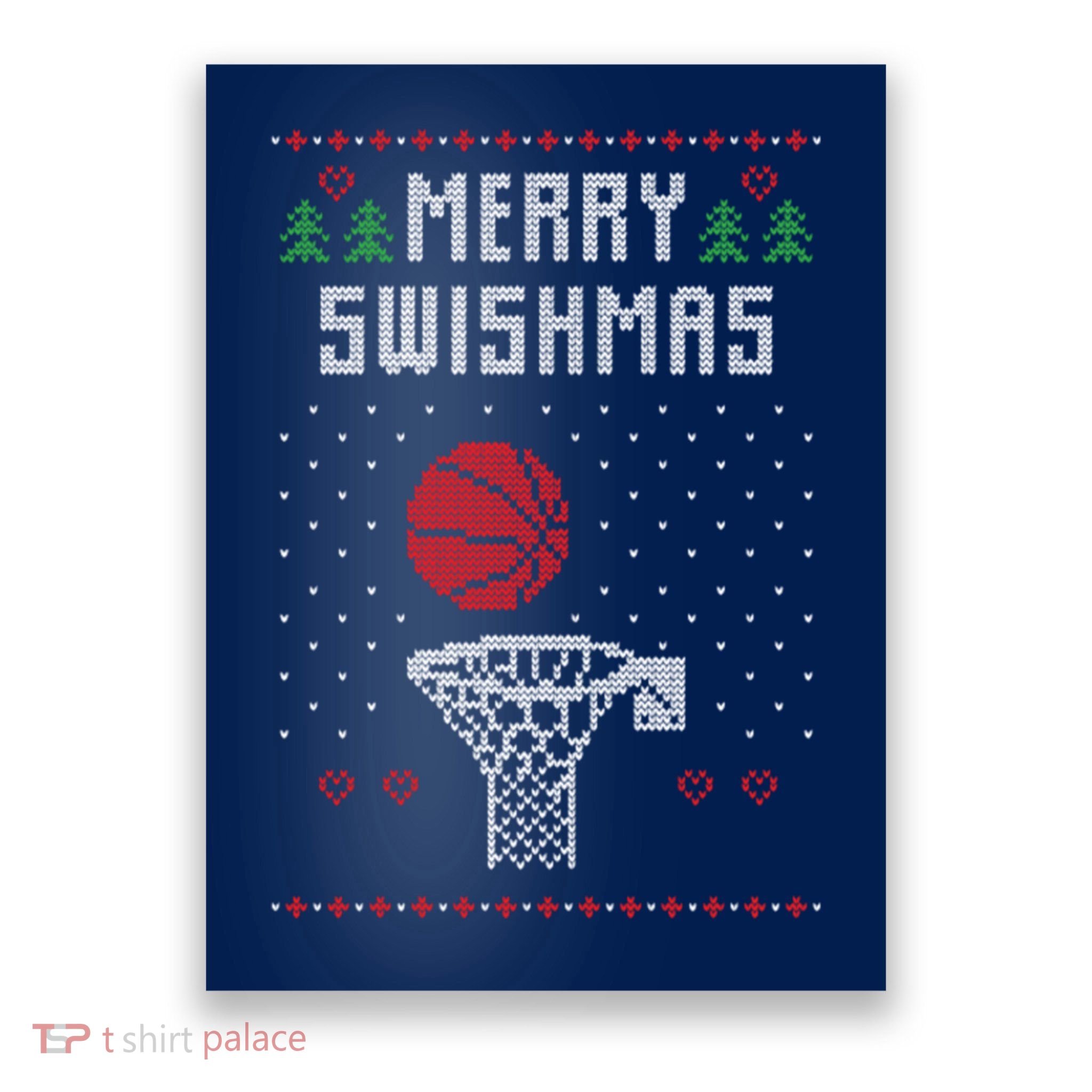 merry swishmas Basketball Ugly Christmas Sweaters Poster