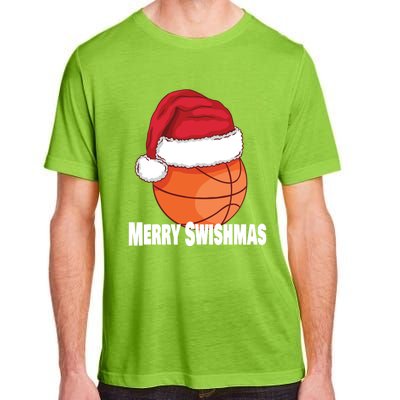 Merry Swishmas Basketball Christmas Sports Lover Santa Hat Gift Adult ChromaSoft Performance T-Shirt