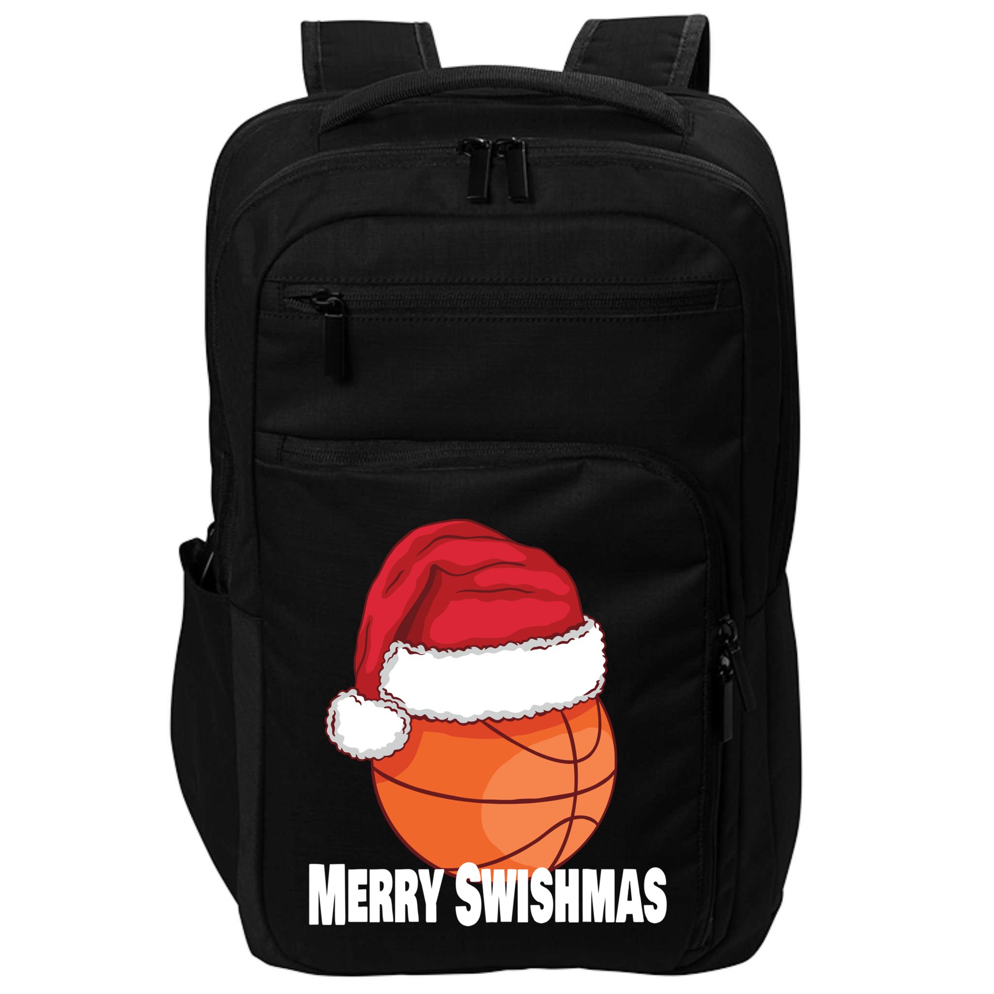 Merry Swishmas Basketball Christmas Sports Lover Santa Hat Gift Impact Tech Backpack