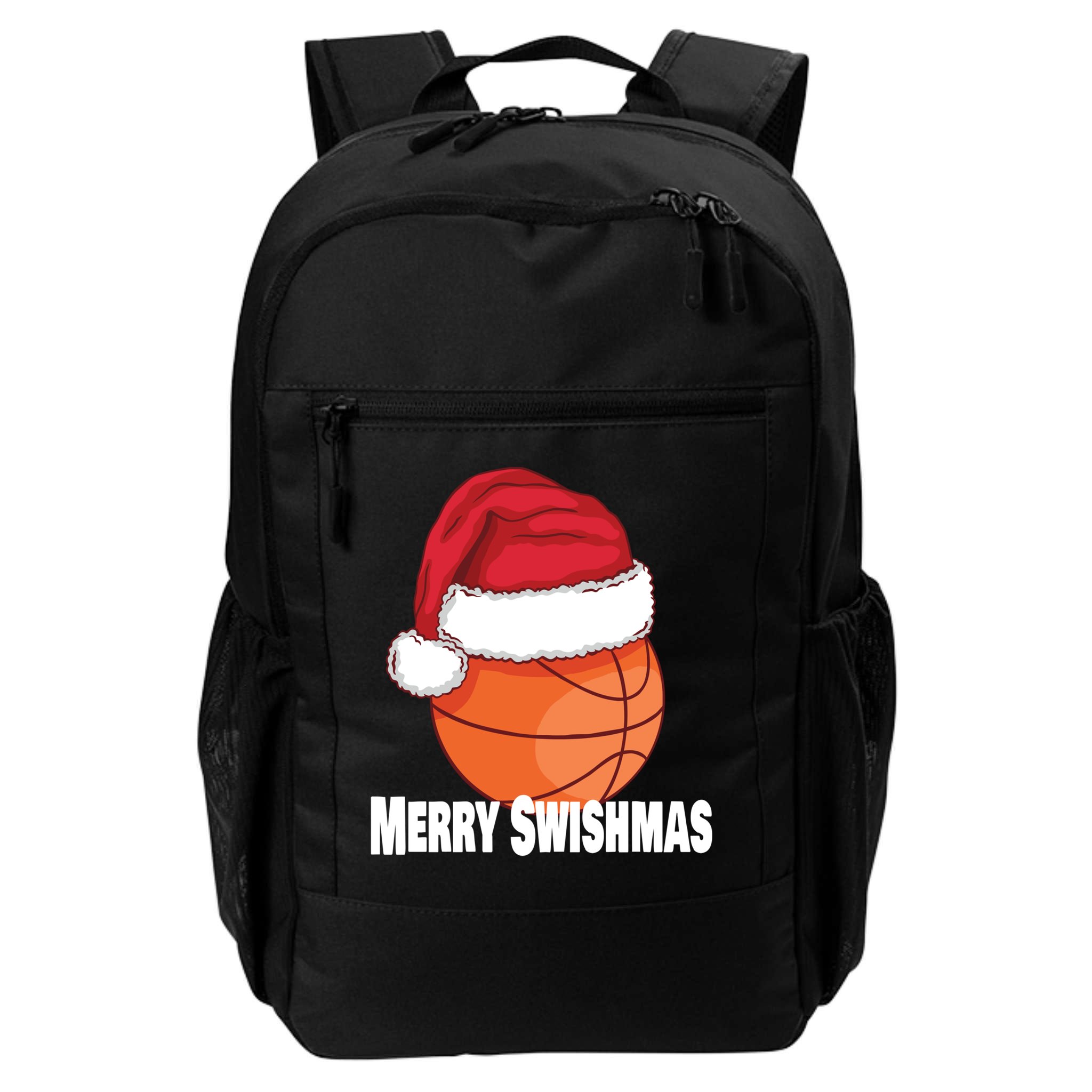 Merry Swishmas Basketball Christmas Sports Lover Santa Hat Gift Backpack