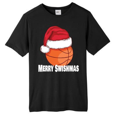 Merry Swishmas Basketball Christmas Sports Lover Santa Hat Gift Tall Fusion ChromaSoft Performance T-Shirt