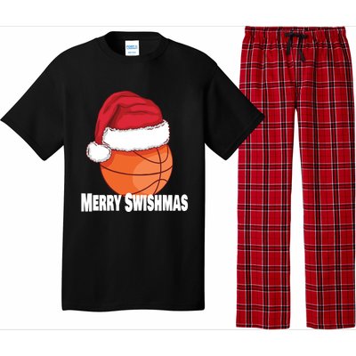 Merry Swishmas Basketball Christmas Sports Lover Santa Hat Gift Pajama Set