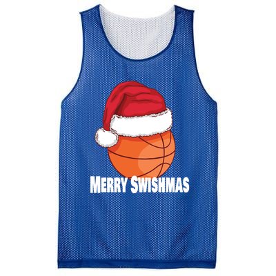 Merry Swishmas Basketball Christmas Sports Lover Santa Hat Gift Mesh Reversible Basketball Jersey Tank