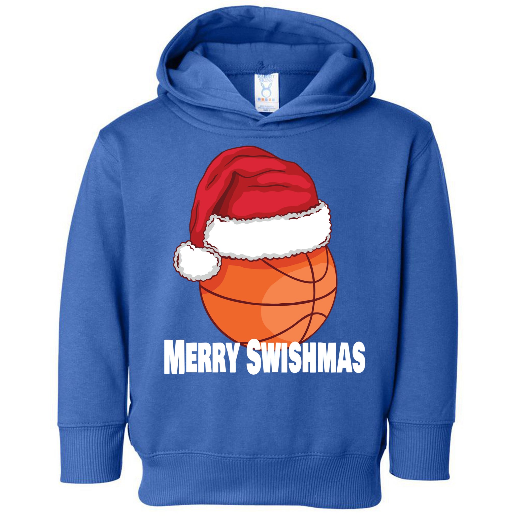 Merry Swishmas Basketball Christmas Sports Lover Santa Hat Gift Toddler Hoodie