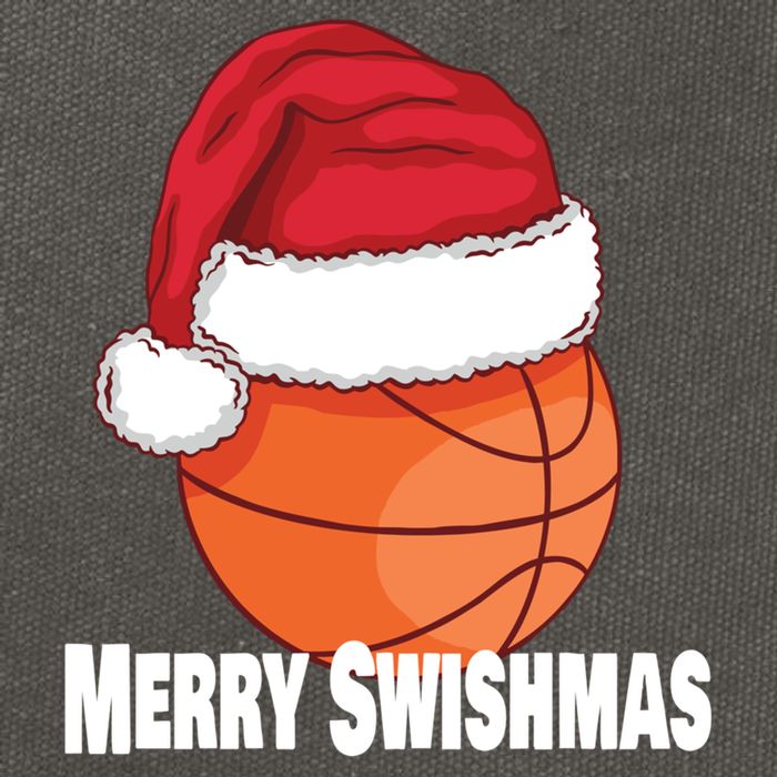 Merry Swishmas Basketball Christmas Sports Lover Santa Hat Gift Cotton Canvas Backpack