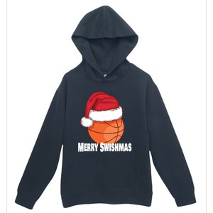 Merry Swishmas Basketball Christmas Sports Lover Santa Hat Gift Urban Pullover Hoodie