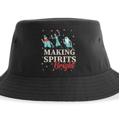 Making Spirits Bright Christmas Haunted Ghosts Sustainable Bucket Hat