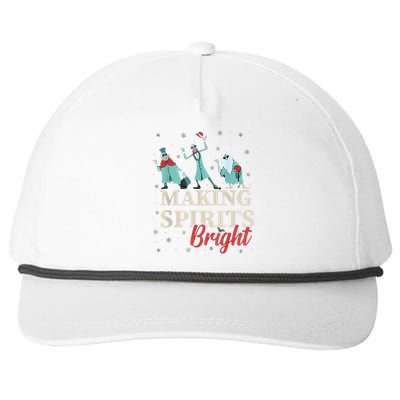 Making Spirits Bright Christmas Haunted Ghosts Snapback Five-Panel Rope Hat