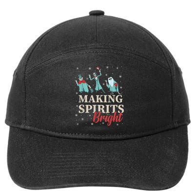 Making Spirits Bright Christmas Haunted Ghosts 7-Panel Snapback Hat