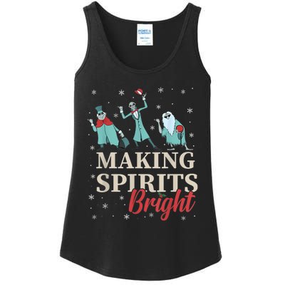 Making Spirits Bright Christmas Haunted Ghosts Ladies Essential Tank