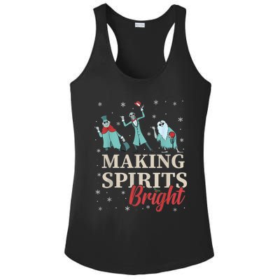 Making Spirits Bright Christmas Haunted Ghosts Ladies PosiCharge Competitor Racerback Tank