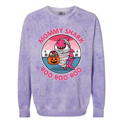 Mommy Shark Boo Boo Boo Funny Family Shark Halloween Colorblast Crewneck Sweatshirt