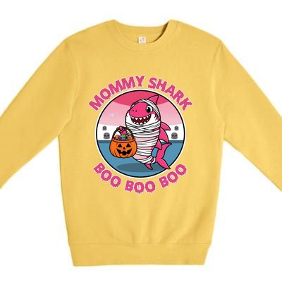 Mommy Shark Boo Boo Boo Funny Family Shark Halloween Premium Crewneck Sweatshirt