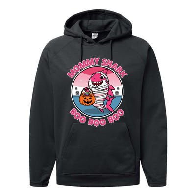 Mommy Shark Boo Boo Boo Funny Family Shark Halloween Performance Fleece Hoodie