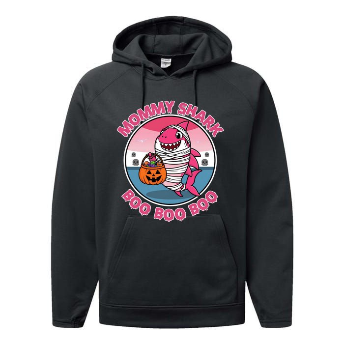 Mommy Shark Boo Boo Boo Funny Family Shark Halloween Performance Fleece Hoodie