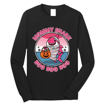 Mommy Shark Boo Boo Boo Funny Family Shark Halloween Long Sleeve Shirt