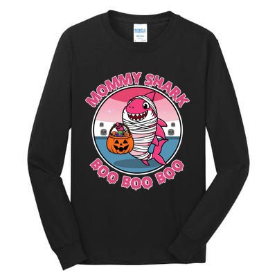 Mommy Shark Boo Boo Boo Funny Family Shark Halloween Tall Long Sleeve T-Shirt