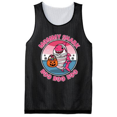 Mommy Shark Boo Boo Boo Funny Family Shark Halloween Mesh Reversible Basketball Jersey Tank