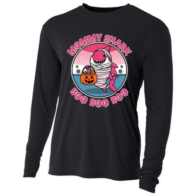 Mommy Shark Boo Boo Boo Funny Family Shark Halloween Cooling Performance Long Sleeve Crew