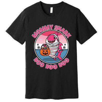 Mommy Shark Boo Boo Boo Funny Family Shark Halloween Premium T-Shirt