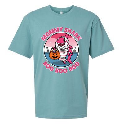 Mommy Shark Boo Boo Boo Funny Family Shark Halloween Sueded Cloud Jersey T-Shirt