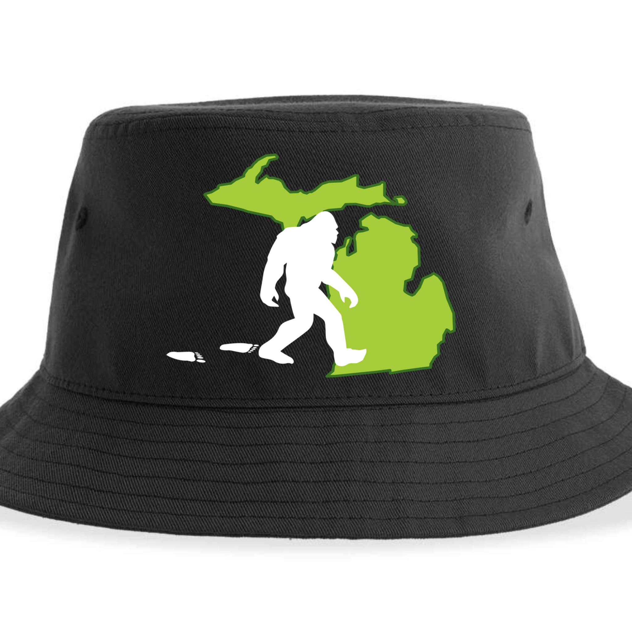 Michigan State Bigfoot Hunter Gift Great Gift Sustainable Bucket Hat