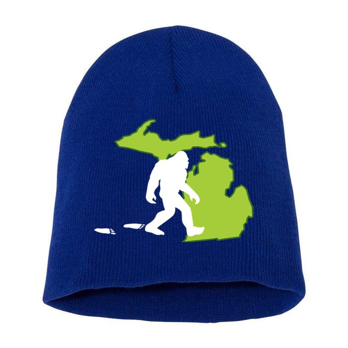 Michigan State Bigfoot Hunter Gift Great Gift Short Acrylic Beanie