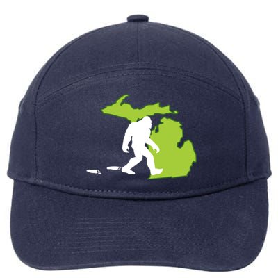 Michigan State Bigfoot Hunter Gift Great Gift 7-Panel Snapback Hat