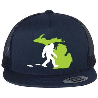 Michigan State Bigfoot Hunter Gift Great Gift Flat Bill Trucker Hat