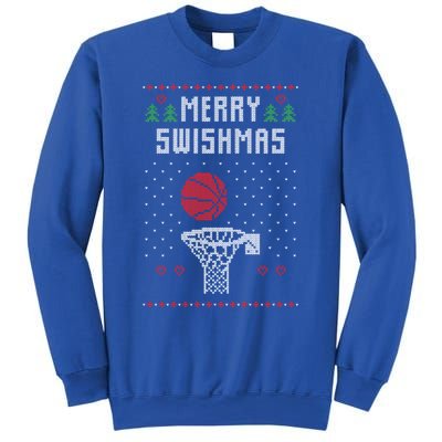 Merry Swishmas Basketball Ugly Christmas Sweaters Great Gift Sweatshirt