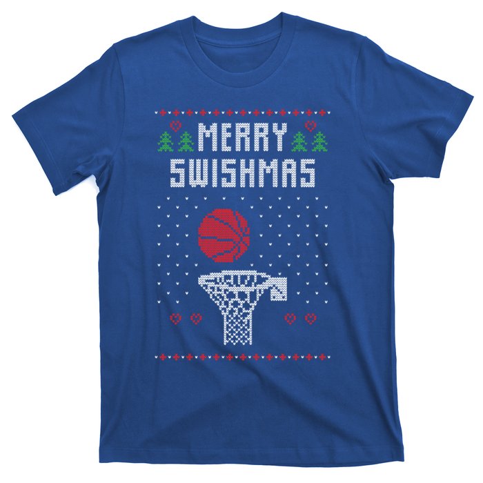 Merry Swishmas Basketball Ugly Christmas Sweaters Great Gift T-Shirt