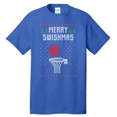 Merry Swishmas Basketball Ugly Christmas Sweaters Great Gift Tall T-Shirt