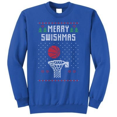 Merry Swishmas Basketball Ugly Christmas Sweaters Great Gift Tall Sweatshirt