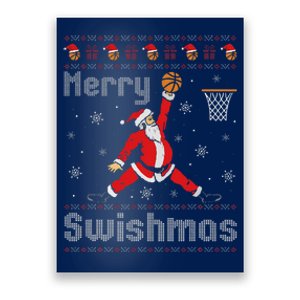 Merry Swishmas Basketball Dunk Rebound Santa Christmas Party Poster