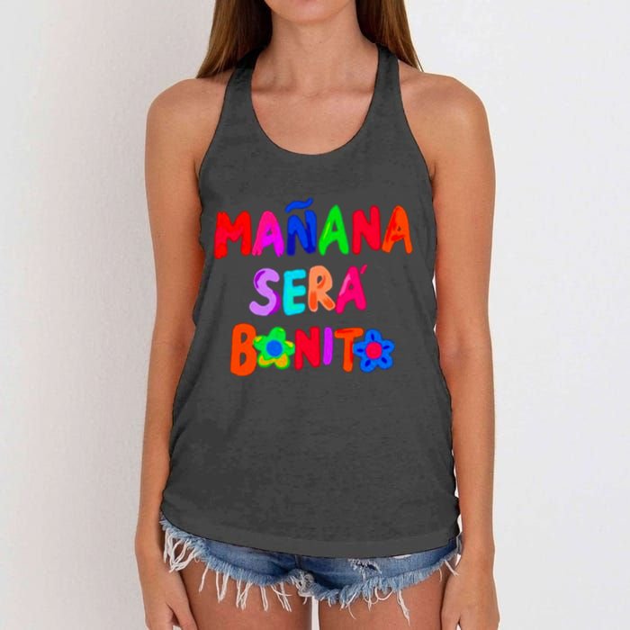 Manana Sera Bonito Funny Saying Women's Knotted Racerback Tank