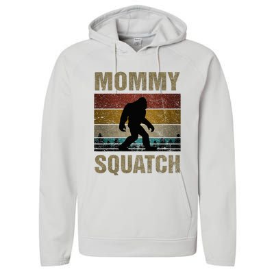 Mommy Squatch Bigfoot Mommy Sasquatch Yeti Family Performance Fleece Hoodie