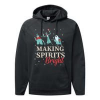 Making Spirits Bright Christmas Haunted Ghosts Performance Fleece Hoodie