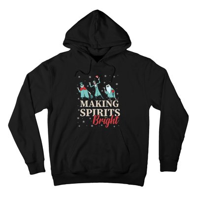 Making Spirits Bright Christmas Haunted Ghosts Hoodie