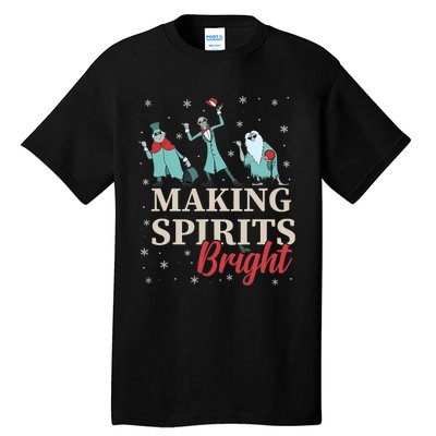 Making Spirits Bright Christmas Haunted Ghosts Tall T-Shirt