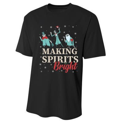 Making Spirits Bright Christmas Haunted Ghosts Performance Sprint T-Shirt