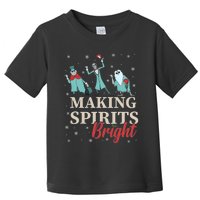 Making Spirits Bright Christmas Haunted Ghosts Toddler T-Shirt