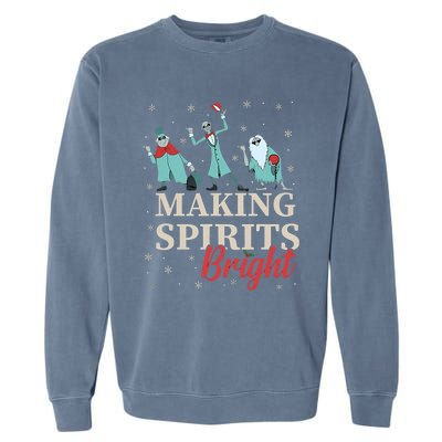 Making Spirits Bright Christmas Haunted Ghosts Garment-Dyed Sweatshirt