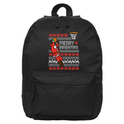 Merry Swishmas Basketball Ugly Christmas Xmas 16 in Basic Backpack
